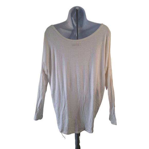 Abercrombie Fitch Womens Small Long Sleeve Top White Absract Sketch Artsy Y2K - Picture 2 of 5
